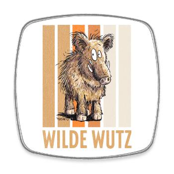 Wilde Wutz Wildschwein Vintage - Viereckiger Kühlschrankmagnet - Weiß - Vorne