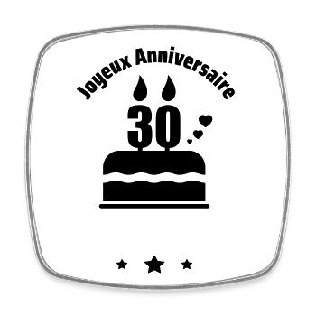 joyeux anniversaire cadeau 30 ans perso - Magnet carré - blanc - Devant