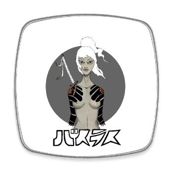 Samurai Girl - Viereckiger Kühlschrankmagnet - Weiß - Vorne