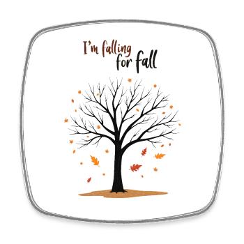 Kahler Baum „Herbstverliebt“ Humor - Viereckiger Kühlschrankmagnet - Weiß - Vorne
