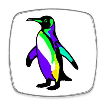 Penguin - Square fridge magnet - white - Front