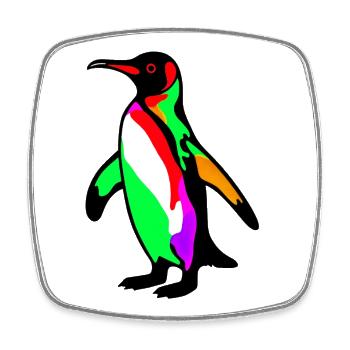 Pinguin - Viereckiger Kühlschrankmagnet - Weiß - Vorne