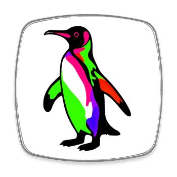 Pingouin - Magnet carré - blanc - Devant