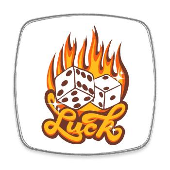 Chance – Cube Ardent Lucky Design - Magnet carré - blanc - Devant