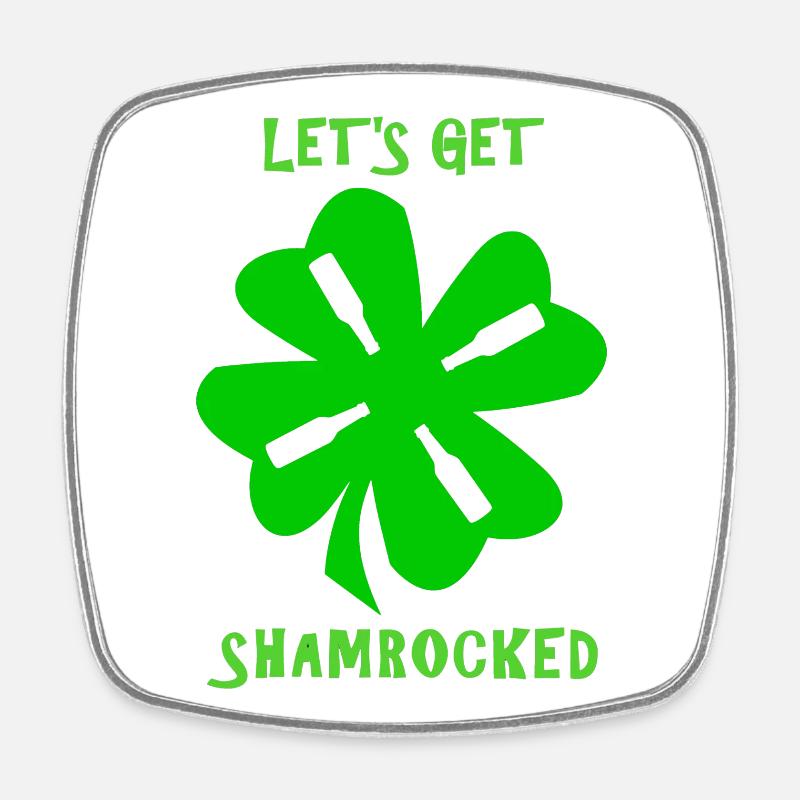 Let's get shamrocked - Square fridge magnet - white