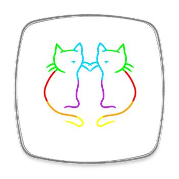Regenbogen Katzen LGBT Gay Pride - Viereckiger Kühlschrankmagnet - Weiß - Vorne