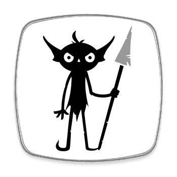 Goblin Orc Monster - Square fridge magnet - white - Front