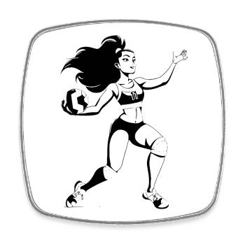 Volleyball Player Cartoon Look - Square fridge magnet - white - Front