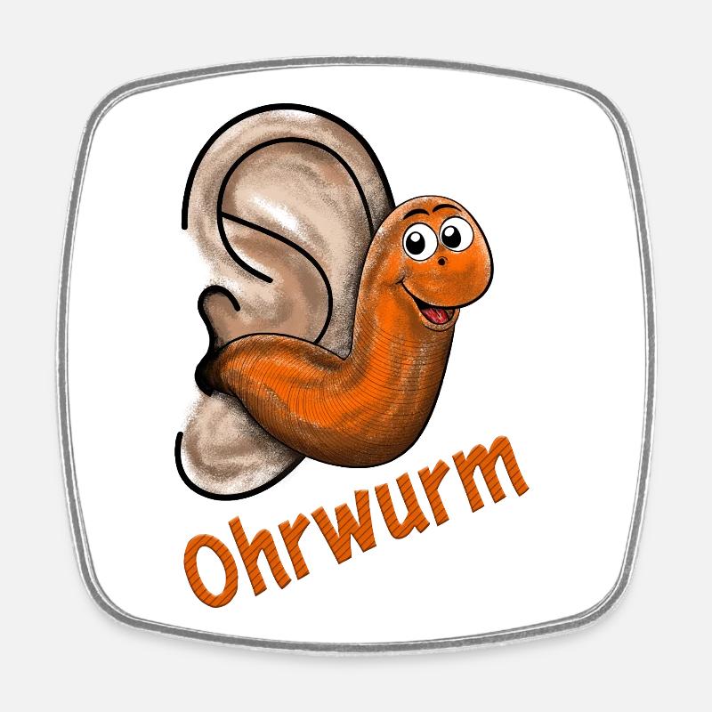 Earwig - Square fridge magnet - white