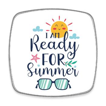 Ich bin bereit für den Sommer - Viereckiger Kühlschrankmagnet - Weiß - Vorne
