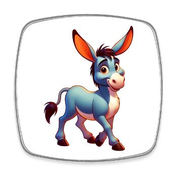 Donkey Mule - Square fridge magnet - white - Front