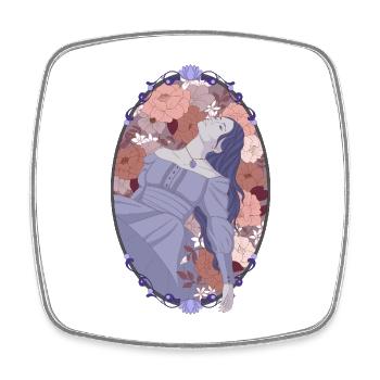 Melancholy in flowers - Viereckiger Kühlschrankmagnet - Weiß - Vorne
