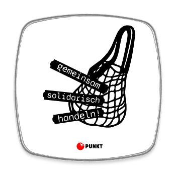 PUNKT Solishirt - Viereckiger Kühlschrankmagnet - Weiß - Vorne