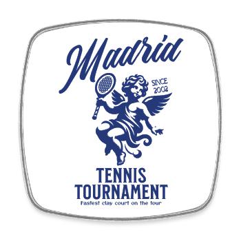 Madrid Tennis Tournament Shirt - Square fridge magnet - white - Front