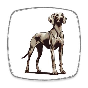 Weimaraner - Viereckiger Kühlschrankmagnet - Weiß - Vorne