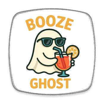 Ghostly Booze Enthusiast with Sunglasses - Square fridge magnet - white - Front