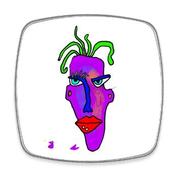 Neon Portrait Farbexplosion - Viereckiger Kühlschrankmagnet - Weiß - Vorne