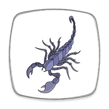 scorpion - Magnet carré - blanc - Devant