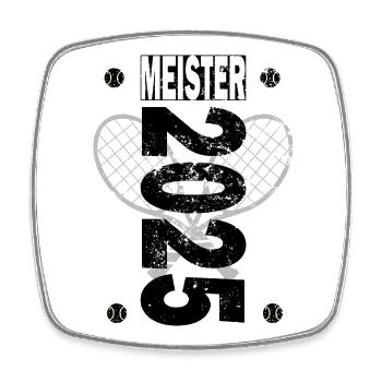 Kreisliga tennis Meister 2025 - Viereckiger Kühlschrankmagnet - Weiß - Vorne