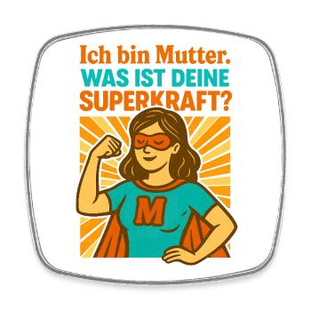 Super Mom - Viereckiger Kühlschrankmagnet - Weiß - Vorne
