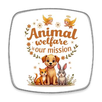Le bien-être animal est notre mission - Magnet carré - blanc - Devant
