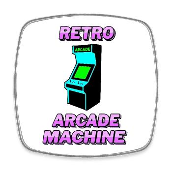 Retro arcade machine - Magnet carré - blanc - Devant