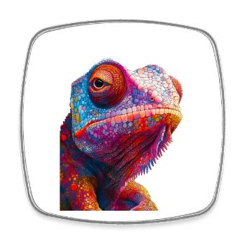 Chameleon - Square fridge magnet - white - Front