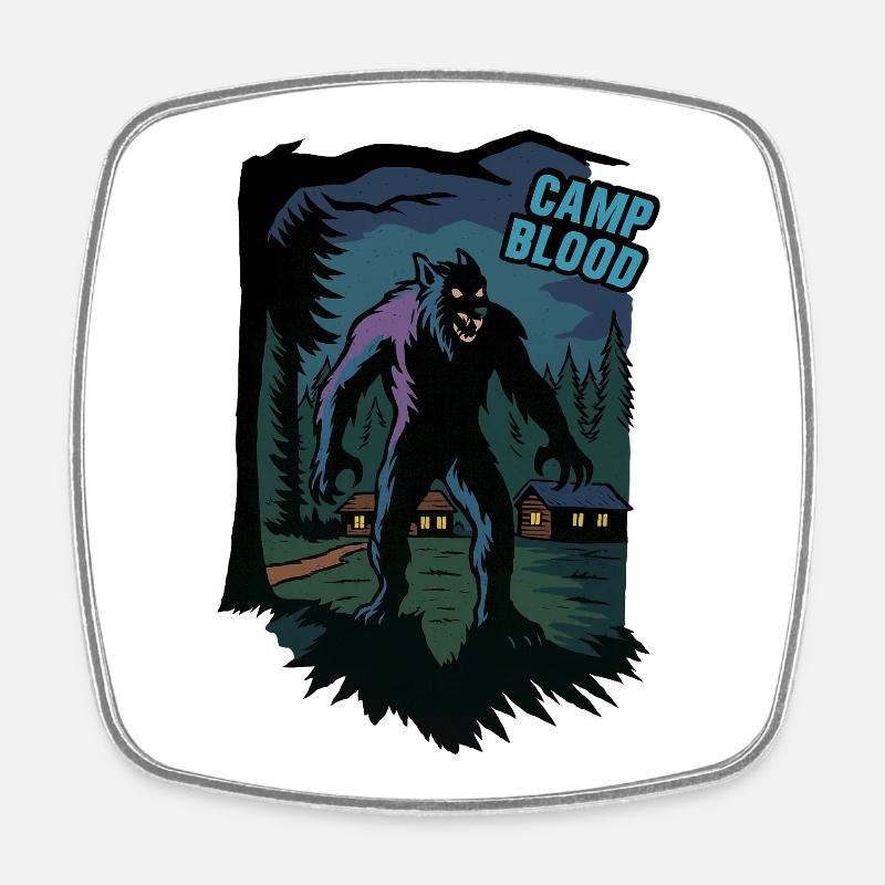 Shadow Wolf Camp Blood - Square fridge magnet - white