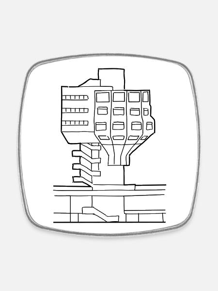 Bierpinsel in Steglitz - Viereckiger Kühlschrankmagnet - Weiß