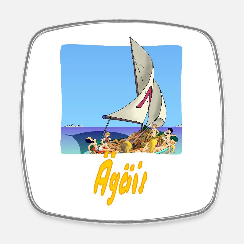 Mer Égée - Magnet carré - blanc