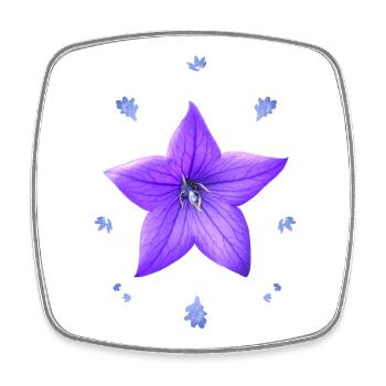 Bellflower Purple Floral Pattern Blue Flower - Square fridge magnet - white - Front