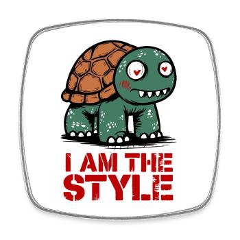 Tortue Je suis le Style - Magnet carré - blanc - Devant