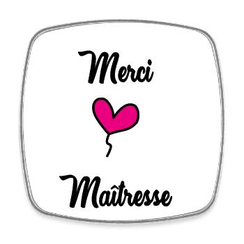 MERCI. MAÎTRESSE. MAÎTRE. MERCI MAÎTRESSE - Magnet carré - blanc - Devant