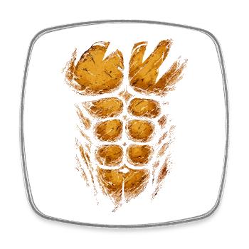 Fire Orange Muscle Structure - Square fridge magnet - white - Front