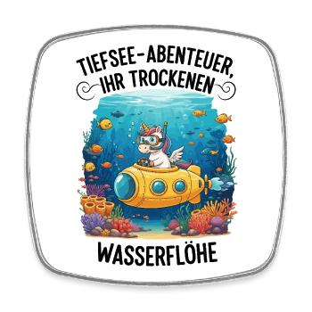 Unicorn Deep Sea Adventure - Square fridge magnet - white - Front