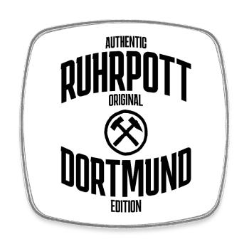 Ruhrpott Shirt dortmund edition - Square fridge magnet - white - Front