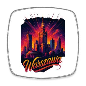 Warsaw Warszawa Capital Poland Gift - Square fridge magnet - white - Front