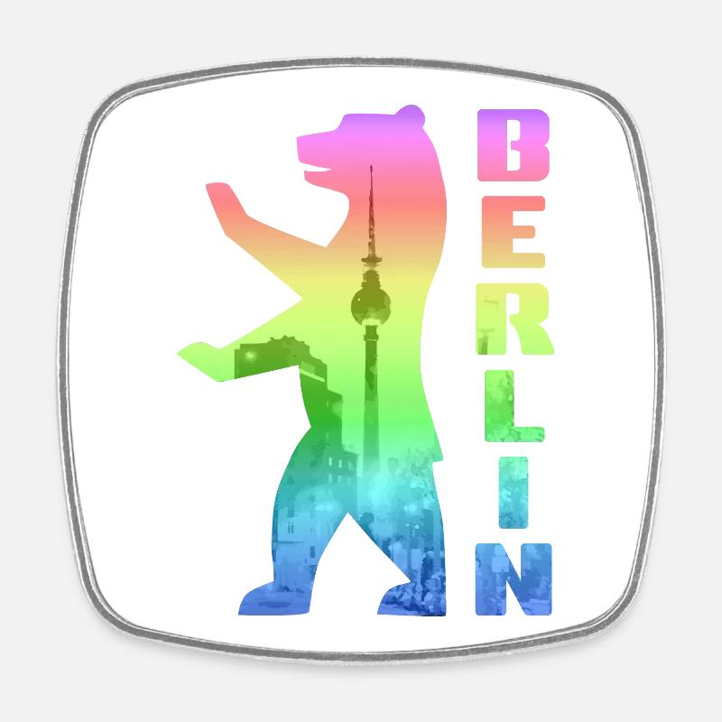 Berlin Pride - Viereckiger Kühlschrankmagnet - Weiß
