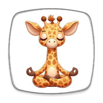 Giraffe Yoga Entspannen Relax Chill Meditation - Viereckiger Kühlschrankmagnet - Weiß - Vorne