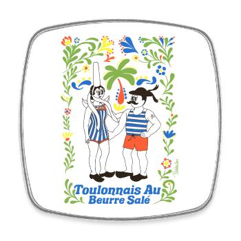 Toulonnais au Beurre salé - Magnet carré - blanc - Devant