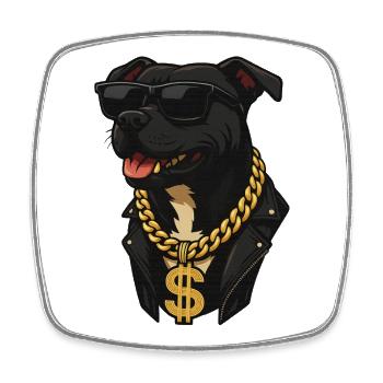 Chien – style de rue sur quatre pattes - Magnet carré - blanc - Devant