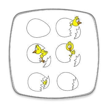 Le poussin - Magnet carré - blanc - Devant