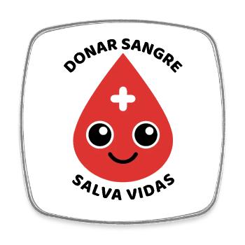 Goutte de sang au visage amical - Magnet carré - blanc - Devant