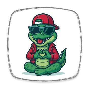 Crocodile Amour Cool - Magnet carré - blanc - Devant