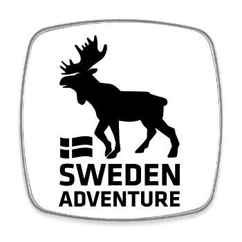 Suède Aventure - Magnet carré - blanc - Devant