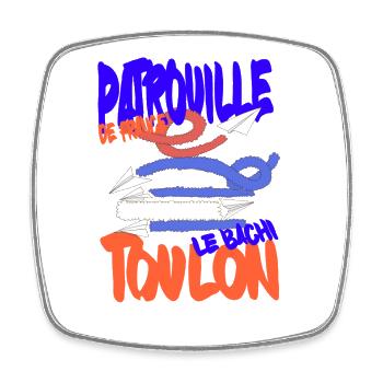 Patrouille de France Toulon 15 aout - Magnet carré - blanc - Devant