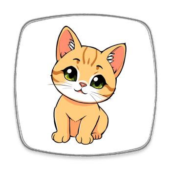 Cute cat - Square fridge magnet - white - Front