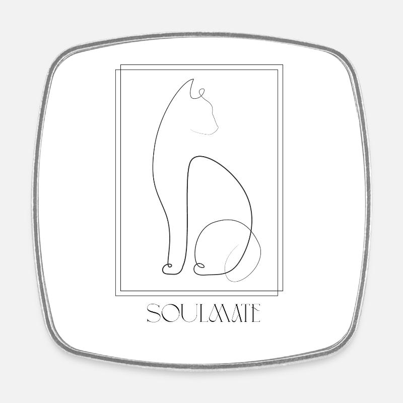 Soulmate - Square fridge magnet - white
