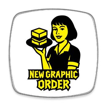 New Graphic Order #1 - Square fridge magnet - white - Front
