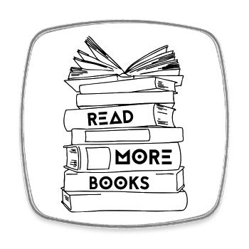 Read More Books - Colour - Square fridge magnet - white - Front